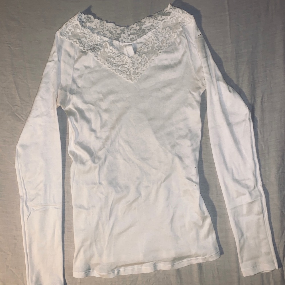 Hanro of Switzerland lace long sleeve